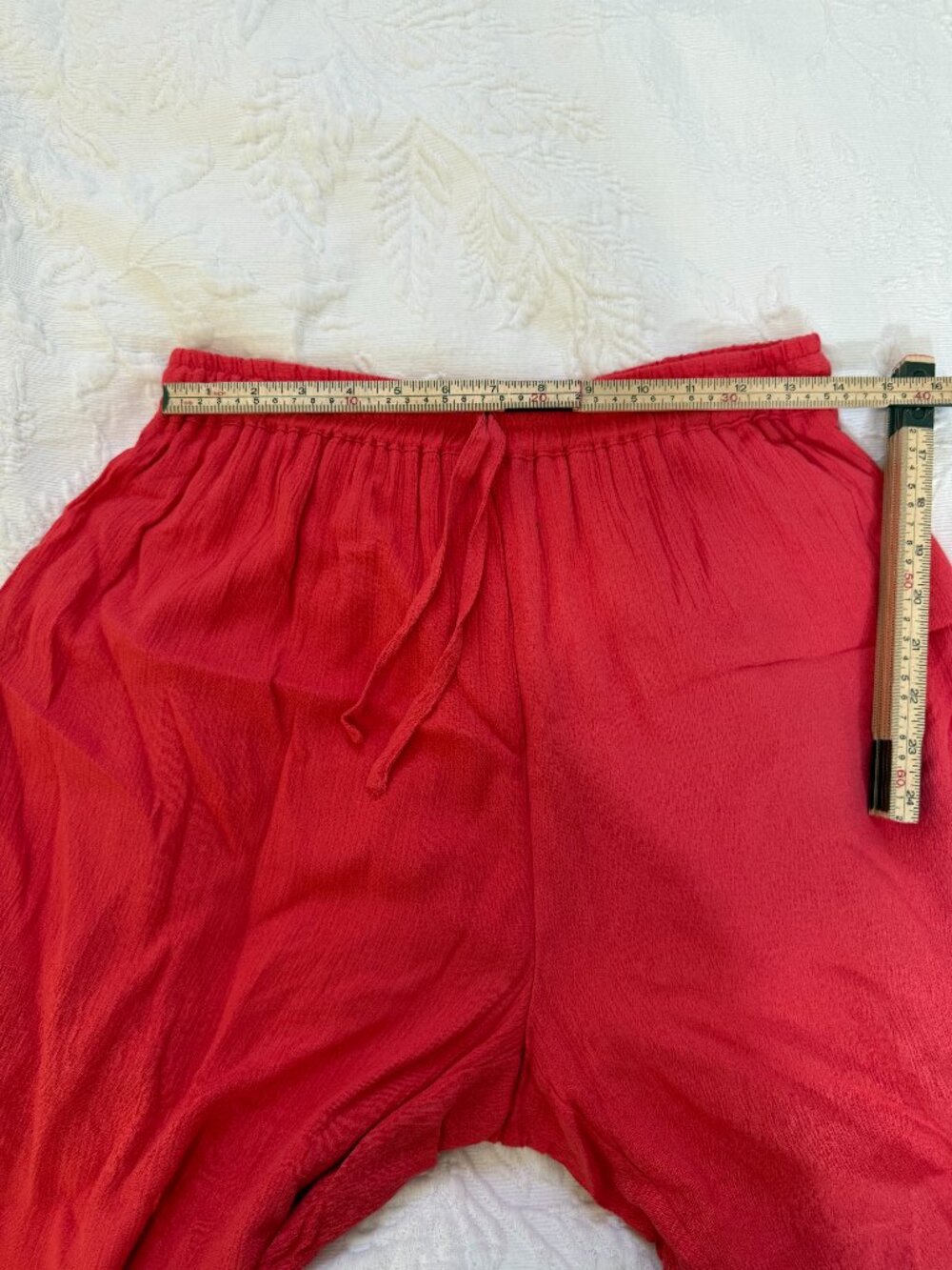 Fiori Pinky Red Double Layer Wide Leg Pants Size Large - Picture 2 of 10